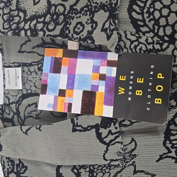 *NWT* We Be Bop Green-Gray/Black Tunic Top/Dress Floral Artsy Lagenlook, size 0X - Picture 6 of 12